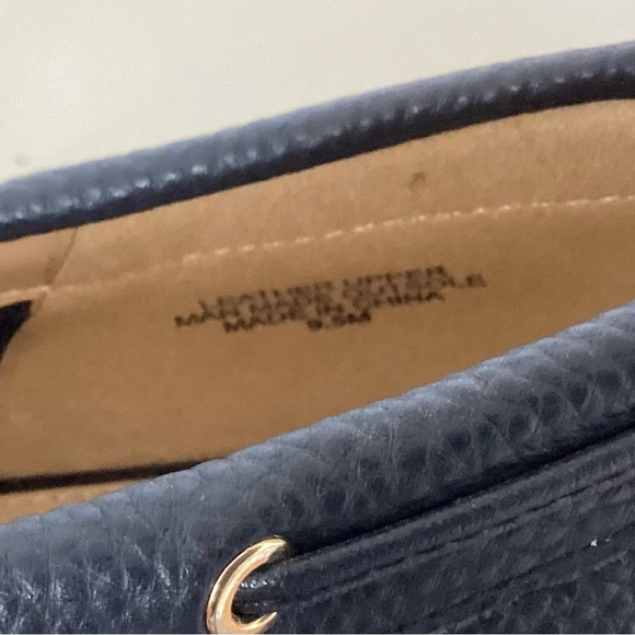 Talbots JESSIE PEBBLED LEATHER DRIVING MOCCASINS Gold Aglet TIE DETAIL 9.5 EUC - Picture 7 of 7